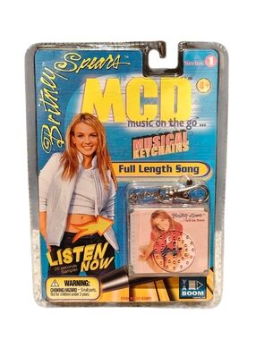 Britney Spears VINTAGE NWT 1999 Musical Keychain Stop, New Old Stock, Sealed